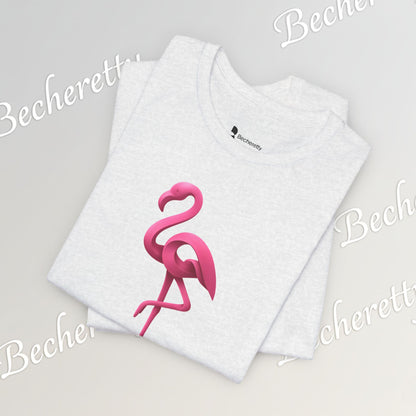 Flamingo T-Shirt - Artistic Graphic Minimalist Becheretty - Fun Casual Wear for Everyday Style