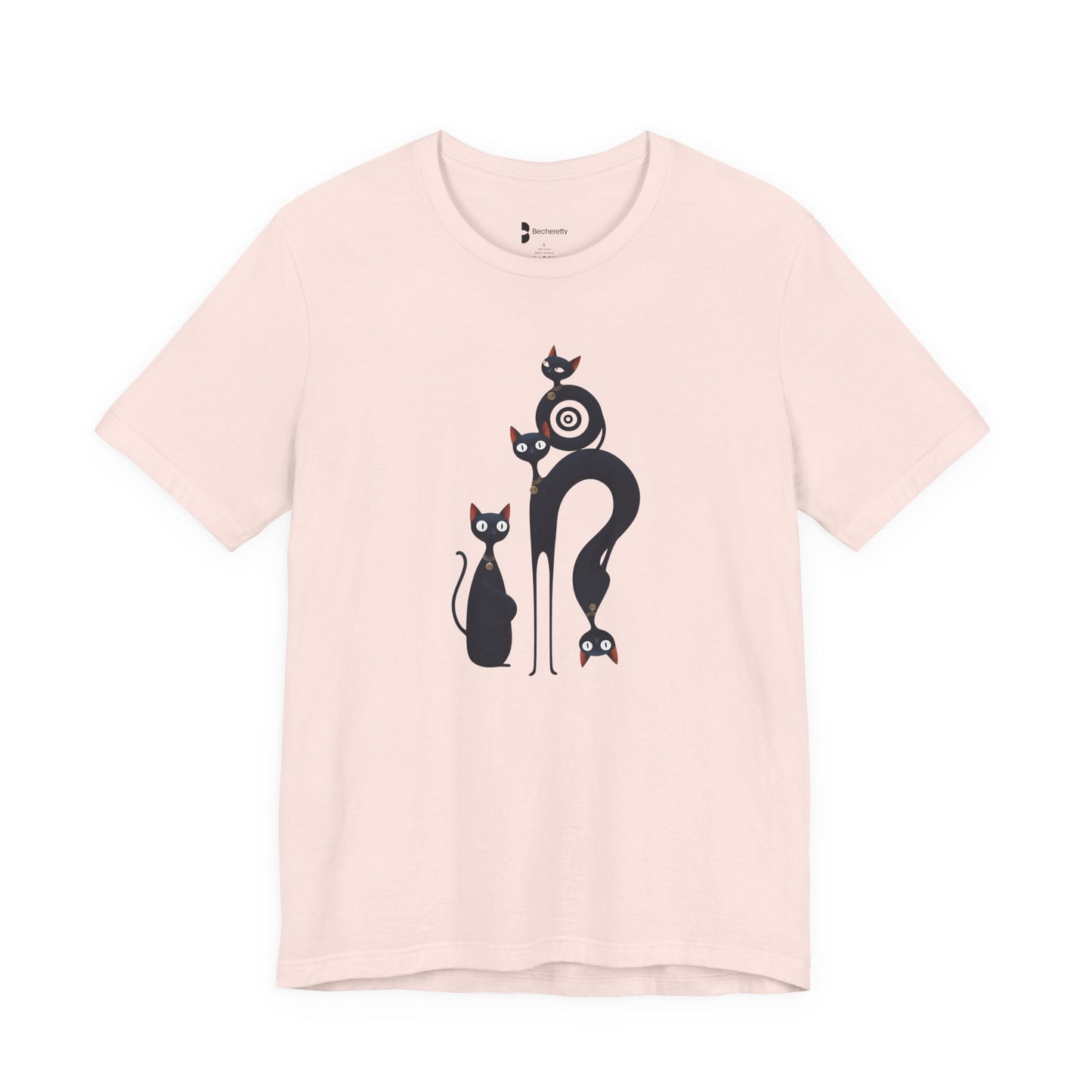 Graphic Tee "Playful Family Cats" Artistic design Becheretty - Wearable Art apparel for special occasions
