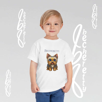 Toddler T-Shirt short sleeve - Cute Yorkie Graphic Becheretty - Perfect for Yorkie Lovers