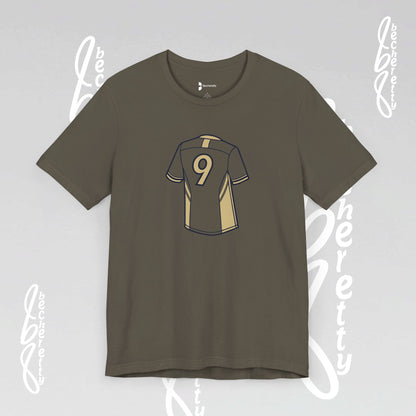 Soccer T-Shirt - Number 9 - Minimalist Graphic Becheretty - Athletic apparel - Everyday Fashion