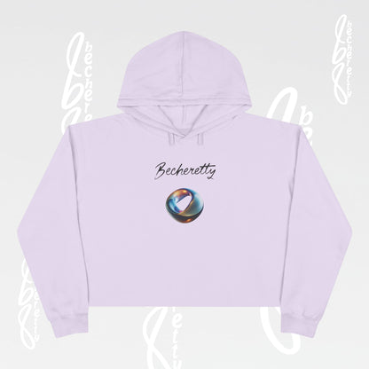 Chic Graphic Crop Hoodie Futuristic Ring - Becheretty Graphic - Stylish Women's Hoodie, Trendy Fashion Sweater, Unique Gift for Her
