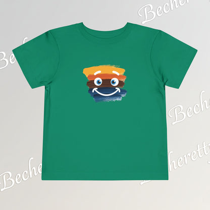 Toddler Tee Smiley Watercolor Art Graphic Minimalist Becheretty - Happy Face Kids T-Shirt