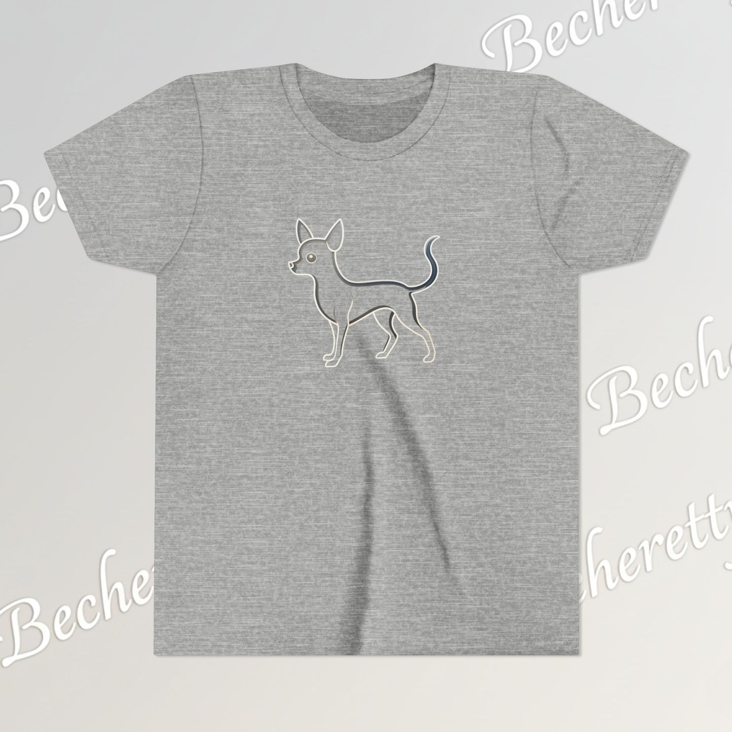 Youth T'Shirt - Graphic Chihuahua - Art Minimalist Becheretty - Perfect gift for Pet Lovers