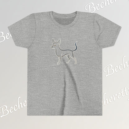Youth T'Shirt - Graphic Chihuahua - Art Minimalist Becheretty - Perfect gift for Pet Lovers