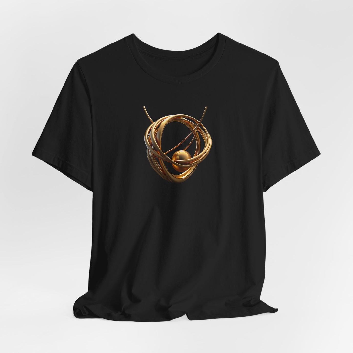 T-Shirt - Golden Abstract Orb Graphic Art Becheretty - Perfect for everyday wear with a refined, contemporary edge.