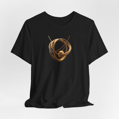 T-Shirt - Golden Abstract Orb Graphic Art Becheretty - Perfect for everyday wear with a refined, contemporary edge.