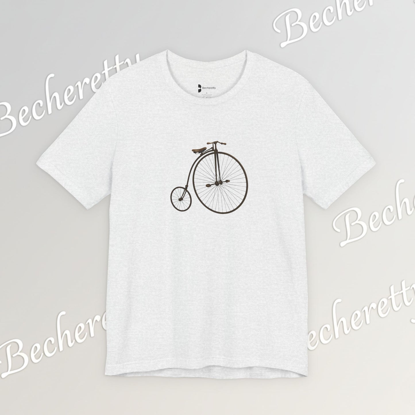Penny-Farthing Vintage Bicycle Tee - Graphic Minimalist Tee Becheretty - Perfect T-Shirt for Cycling Enthusiasts, Casual wear