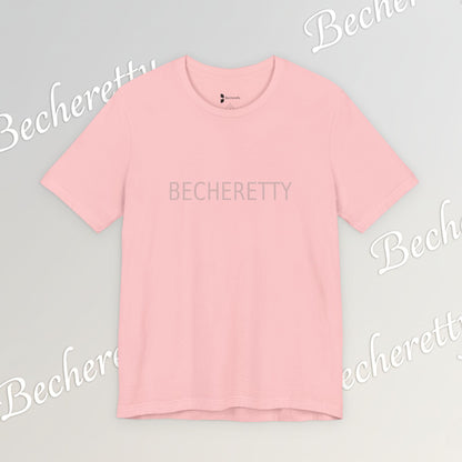 Minimalist Logo Tee Becheretty - Short Sleeve- Casual Style, Unisex - Relaxed Fit Top - Everyday wear