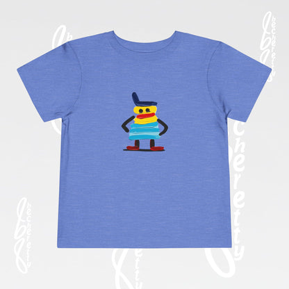 Toddler Tee – Cute Cartoon Abstract - Becheretty Minimalist Art Graphic - Colorful Playful Character T-Shirt