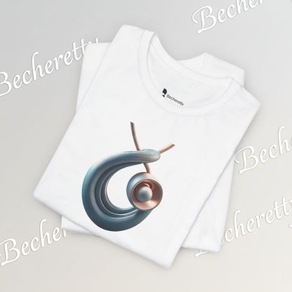 Abstract Nautical Wave Tee - Minimalist Anchor & Shell Graphic Becheretty - Perfect Gift for Art Lovers