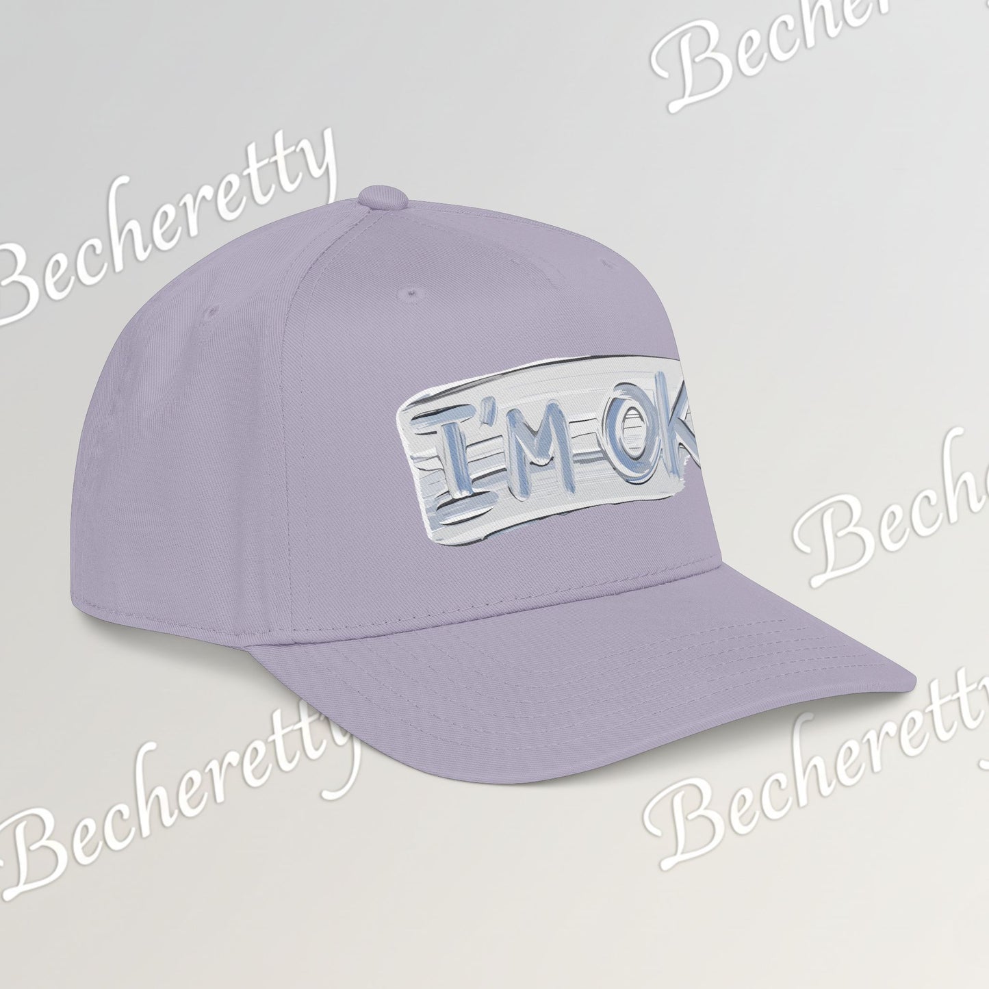 Baseball Cap "I'M OK" Minimal Art Graphic Becheretty - Style is Yours