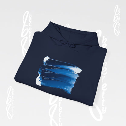 Abstract Blue Brushstroke Hoodie - Art Graphic Becheretty - Comfort and style with this Unisex Heavy Blend