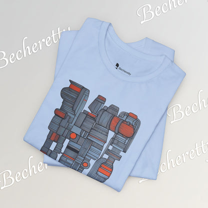 Abstract figurative illustration T-Shirt Becheretty - Geometric, totem-inspired composition - Wearable Art