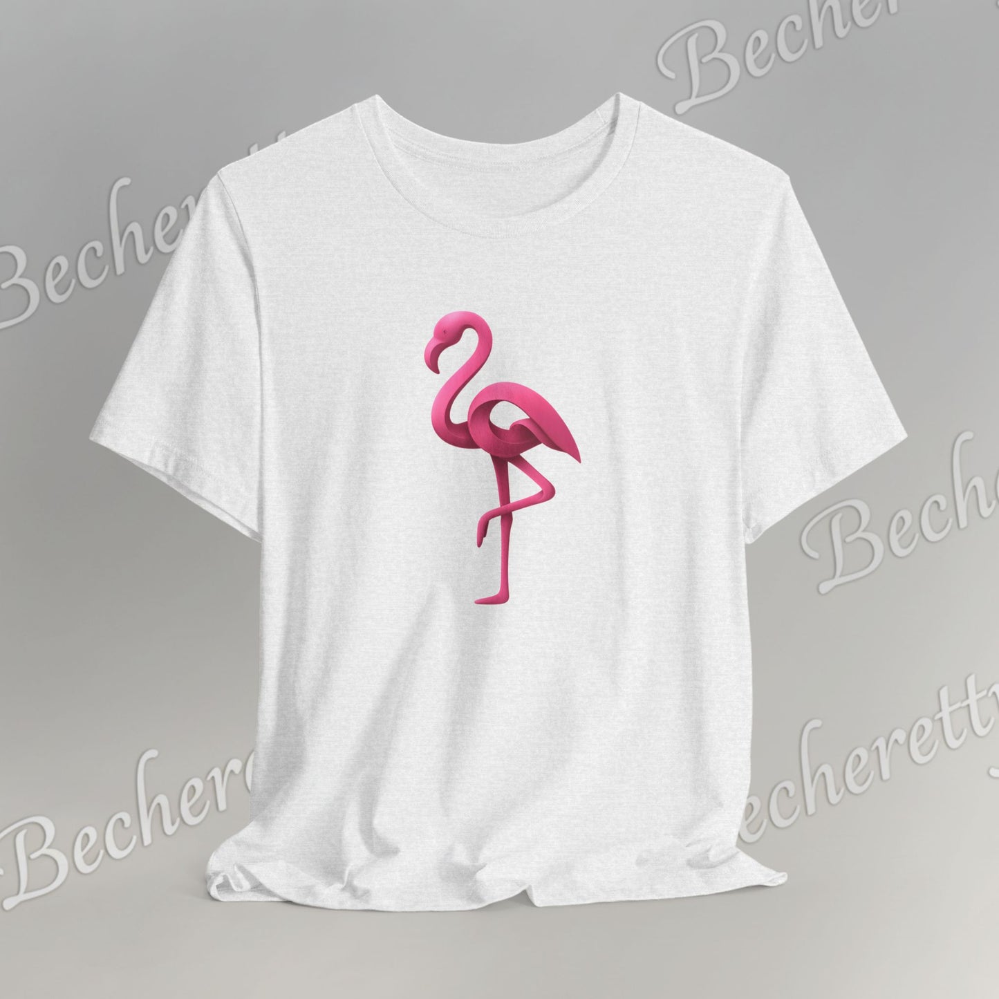 Flamingo T-Shirt - Artistic Graphic Minimalist Becheretty - Fun Casual Wear for Everyday Style