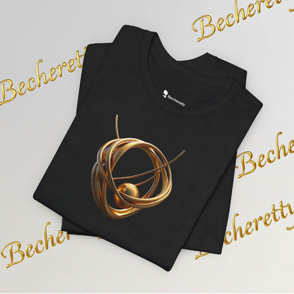 T-Shirt - Golden Abstract Orb Graphic Art Becheretty - Perfect for everyday wear with a refined, contemporary edge.
