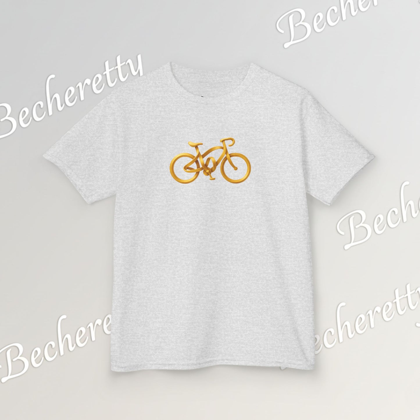 Artistic "Golden Bike" Tee Becheretty - Perfect for Sports Fans, Birthday Gifts, Playdates, Summer Fun