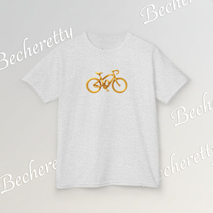 Artistic "Golden Bike" Tee Becheretty - Perfect for Sports Fans, Birthday Gifts, Playdates, Summer Fun