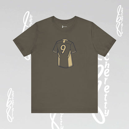 Soccer T-Shirt - Number 9 - Minimalist Graphic Becheretty - Athletic apparel - Everyday Fashion