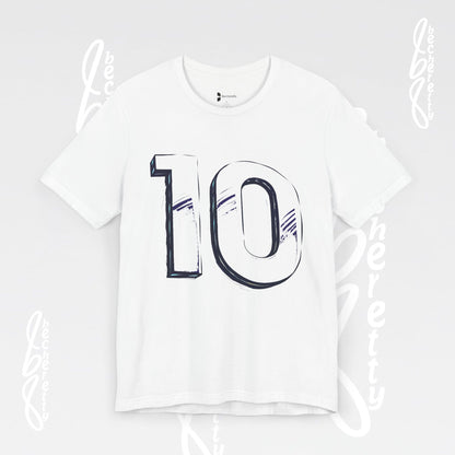 Stylish Unisex Tee - Number 10 - Casual Everyday Wear, Unique Gift  Sports Lovers, Becheretty Graphic, Team Spirit