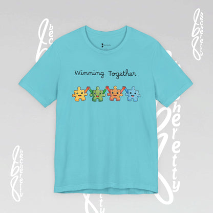 Graphic T-Shirt "Winning Together" Celebrating Neurodiversity & Autism Awareness - Becheretty Design
