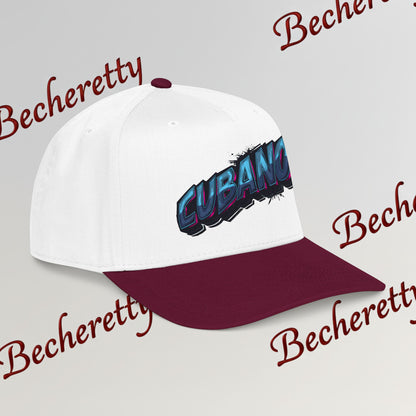 Snapback Baseball Cap "Cubano"  — Graphic Art Becheretty - Stylish companion for laid-back meetups - Gift Cap idea.