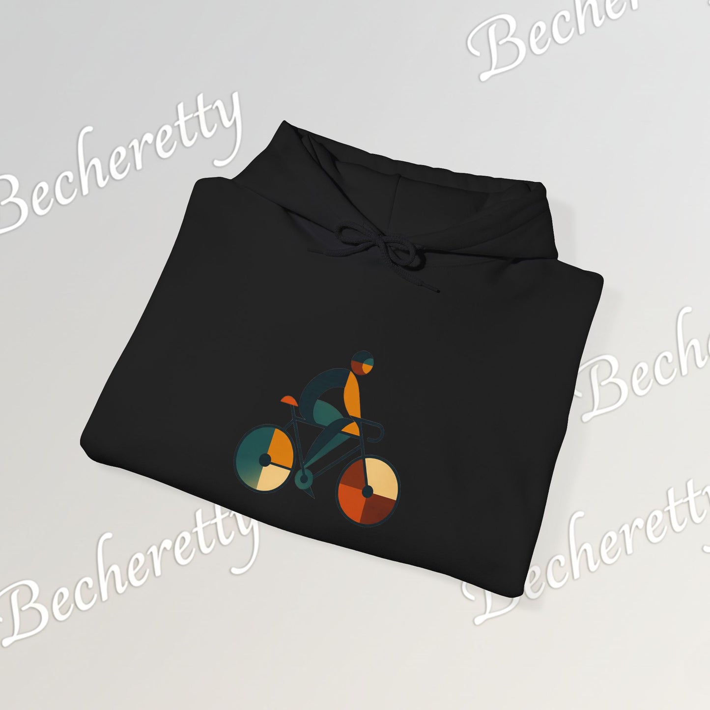 The Bauhaus Cyclist | Premium Geometric Art Hoodie Becheretty - Perfect Gift for Bike Lovers - Casual