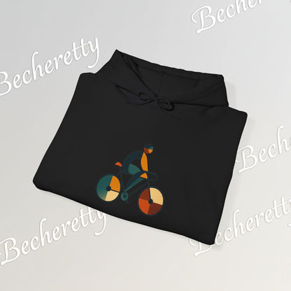 The Bauhaus Cyclist | Premium Geometric Art Hoodie Becheretty - Perfect Gift for Bike Lovers - Casual
