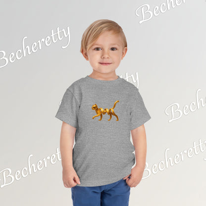 Cut Artistic "Golden Cat" Graphic Becheretty - Toddler Tee - Perfect for everyday wear with an artistic edge.