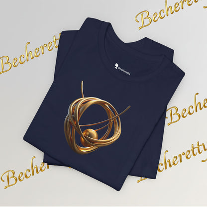 T-Shirt - Golden Abstract Orb Graphic Art Becheretty - Perfect for everyday wear with a refined, contemporary edge.