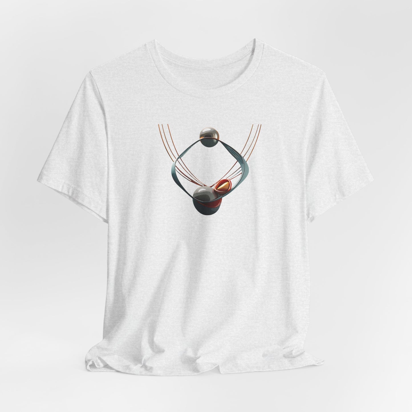 Abstract Orbital Necklace Tee - Art Graphic Minimalist Becheretty - Wearable artwork