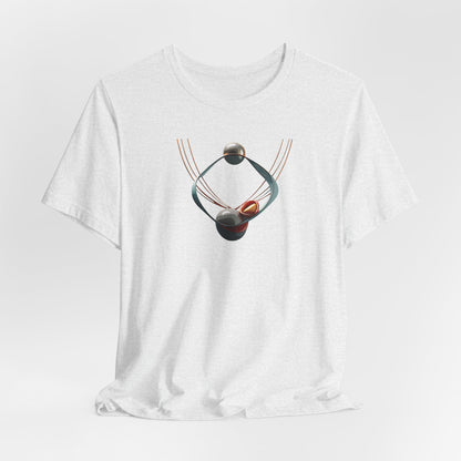 Abstract Orbital Necklace Tee - Art Graphic Minimalist Becheretty - Wearable artwork
