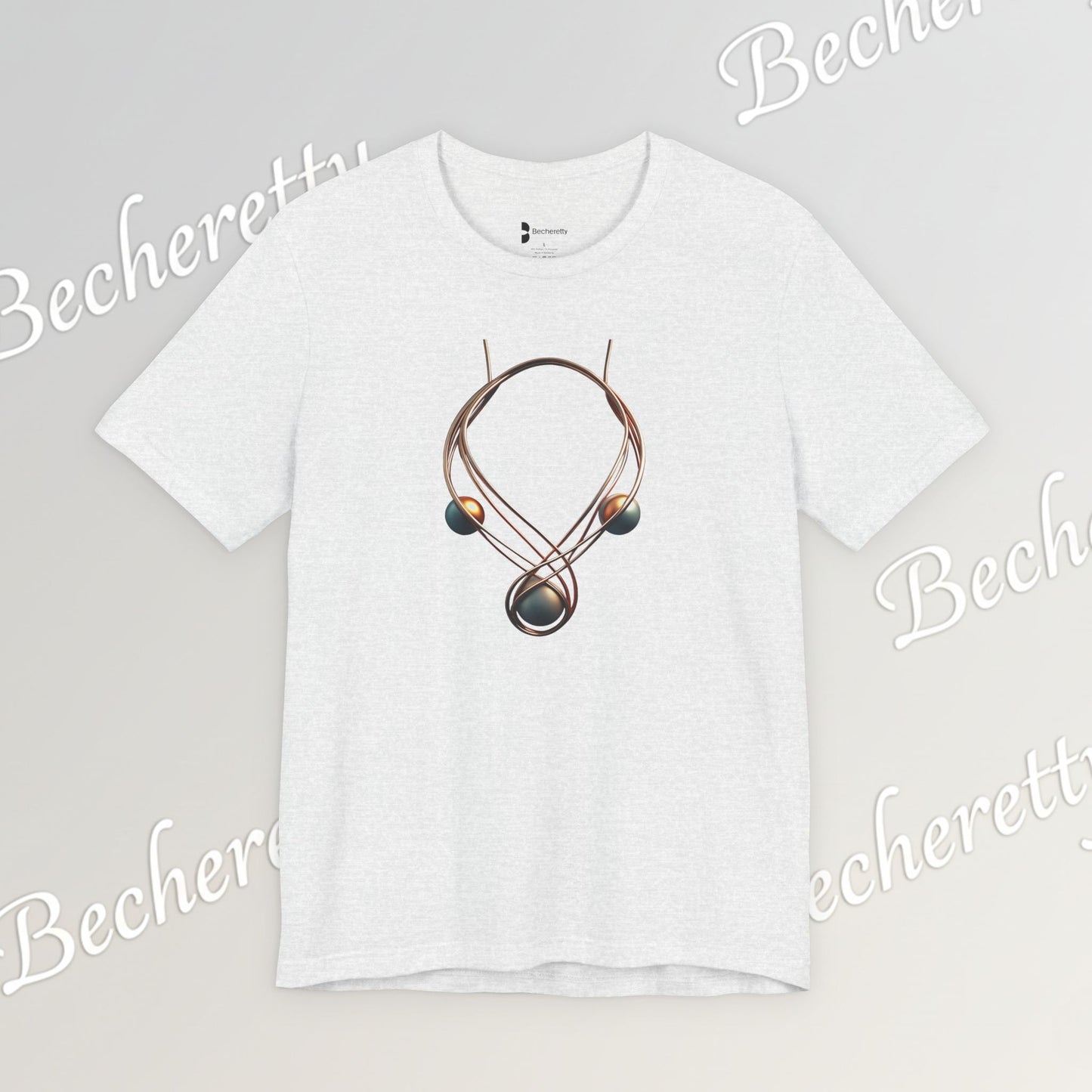 Art Graphic  Necklace "Mystic Orb" Minimalist Tee Becheretty - Wearable Art work - Unique design