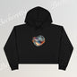 Modern Art Crop Hoodie with a Abstract/Futuristic Cristal - Trendy Sweatshirt for Casual Wear, Gift for Art Lovers, Stylish Comfort for Everyday