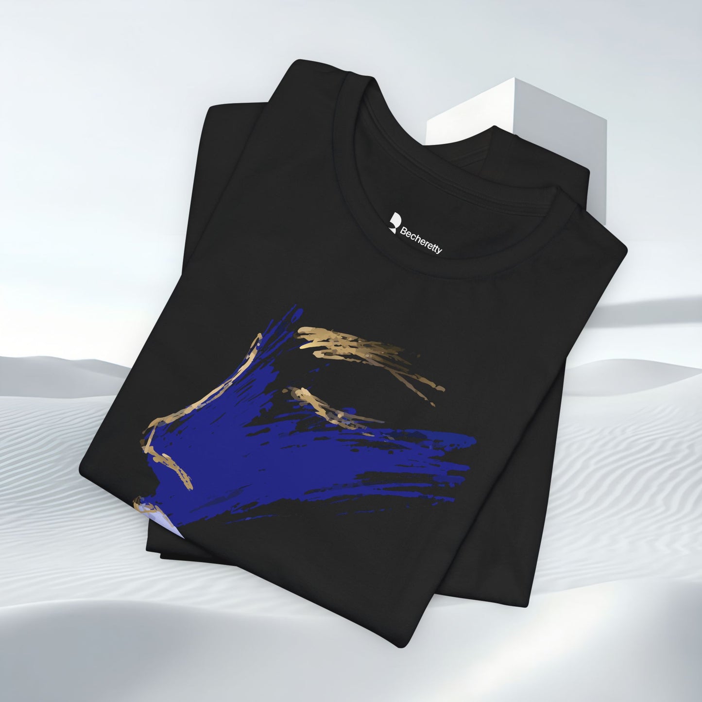 Midnight Motion Abstract Brushstroke T-Shirt — Original Art Minimalist Becheretty