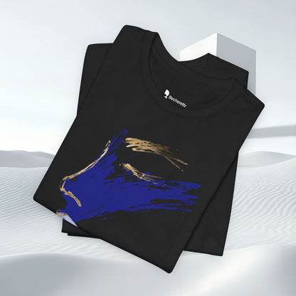 Midnight Motion Abstract Brushstroke T-Shirt — Original Art Minimalist Becheretty