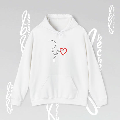 Art Minimalist Hoodie 'Painting Love' Becheretty Graphic - Quietly expressive brushstroke.