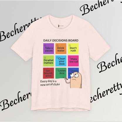 Graphic T-Shirt - Becheretty Motivational Checklist Tee that brings gentle humor and daily mindfulness to everyday wear