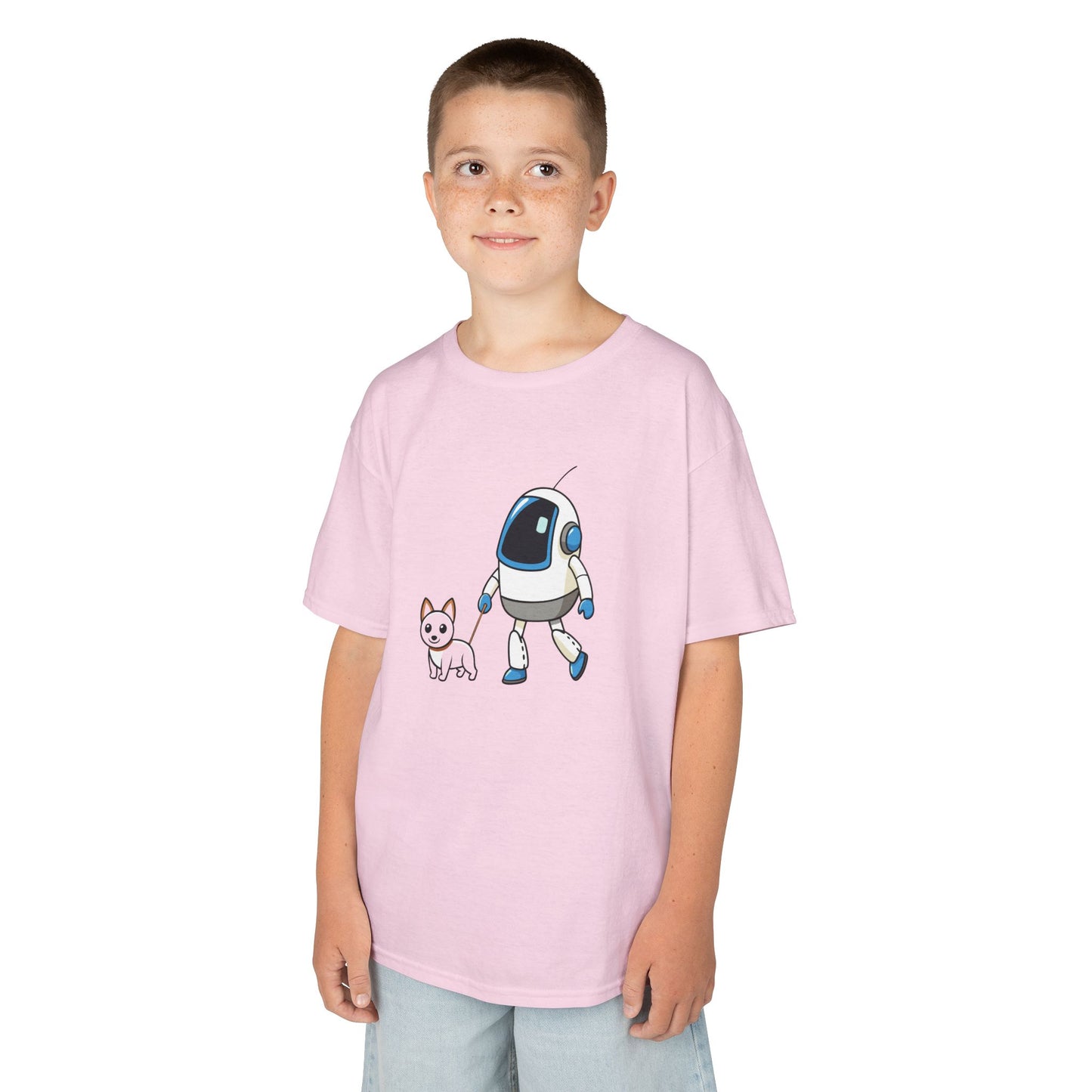 Cute Kids Robot & Dog  - T-Shirt for Youth - Art Graphic Becheretty - Gift for Children