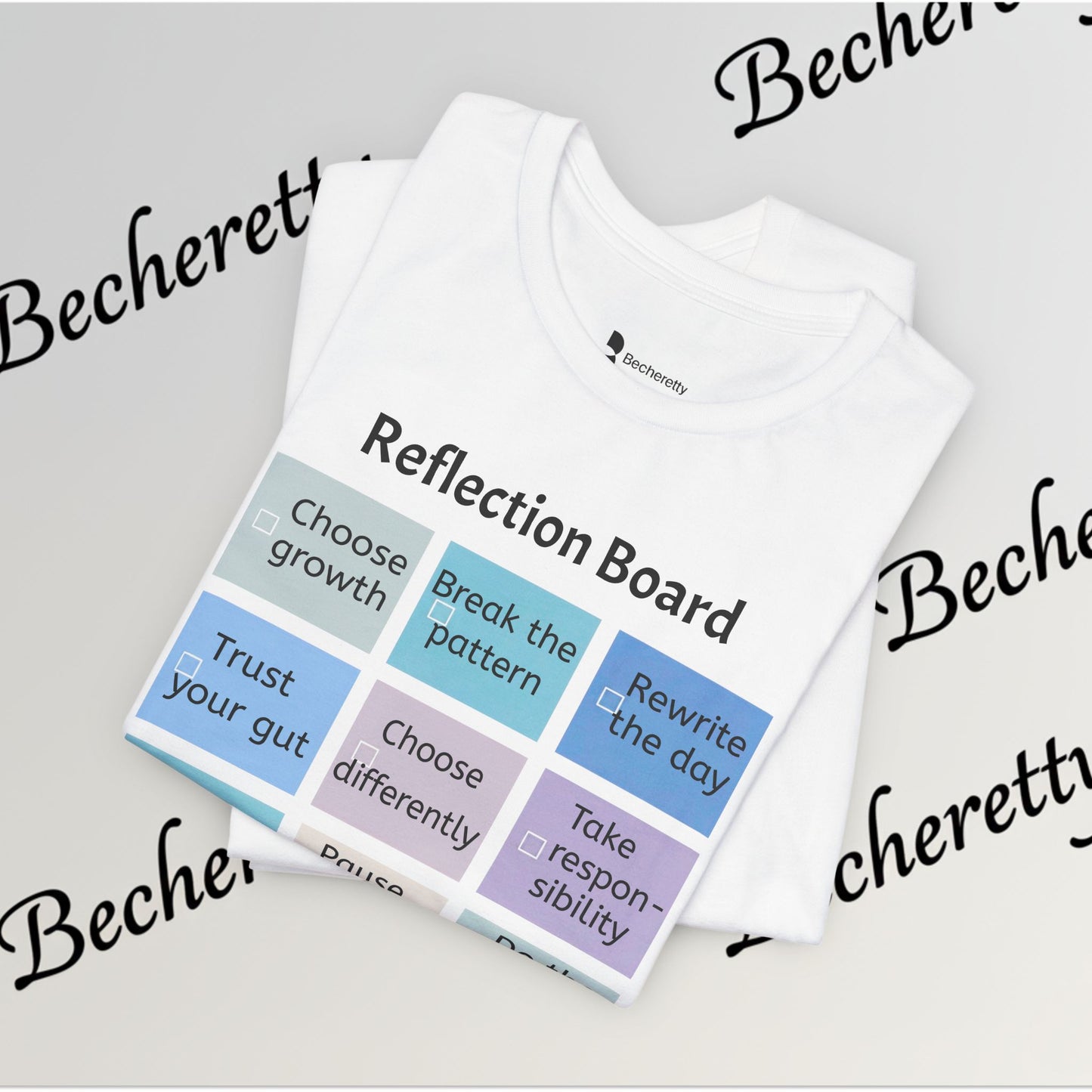 Graphic T-Shirt "Reflection Board"  Art Minimalist Becheretty - Funny Motivational Reminder Tee