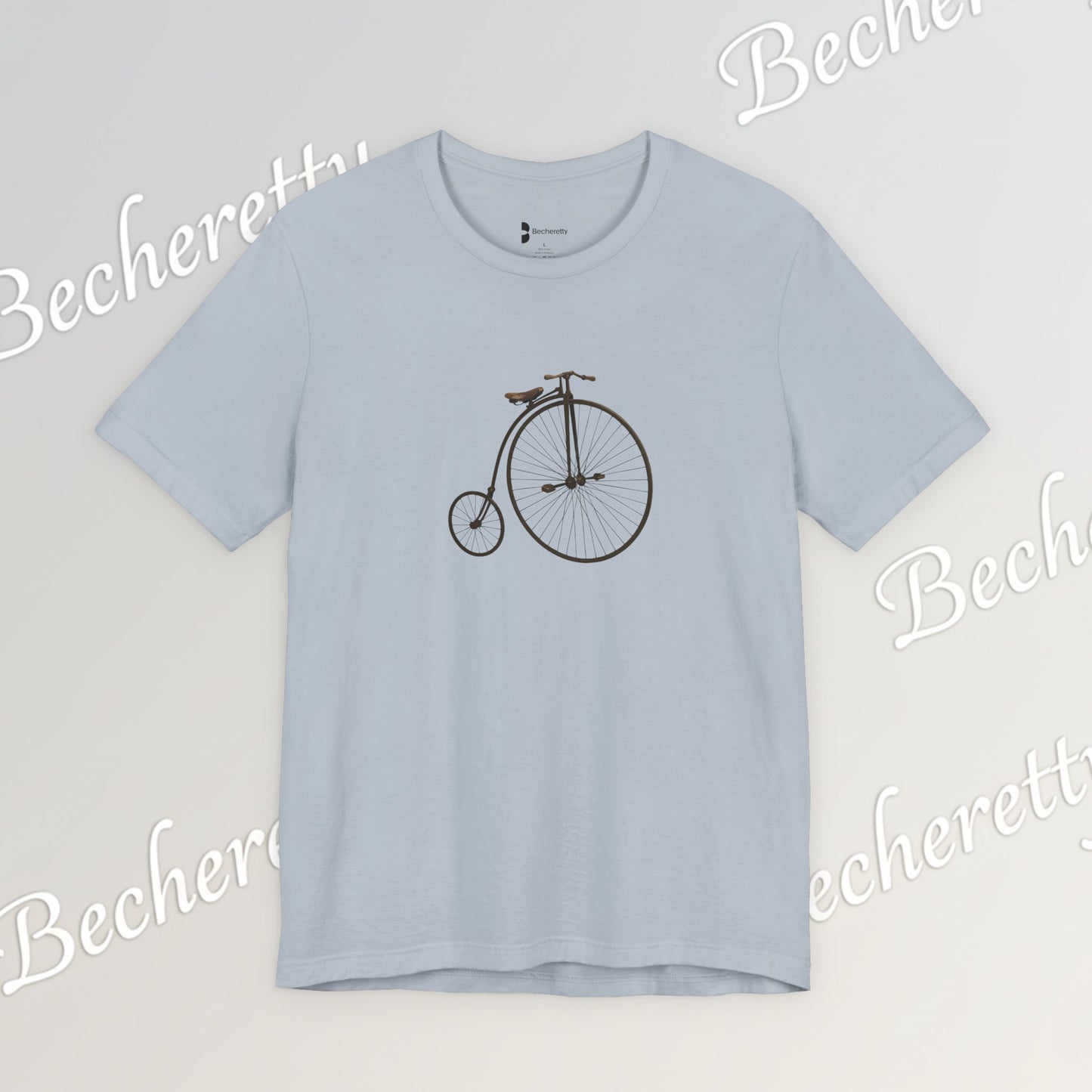 Penny-Farthing Vintage Bicycle Tee - Graphic Minimalist Tee Becheretty - Perfect T-Shirt for Cycling Enthusiasts, Casual wear