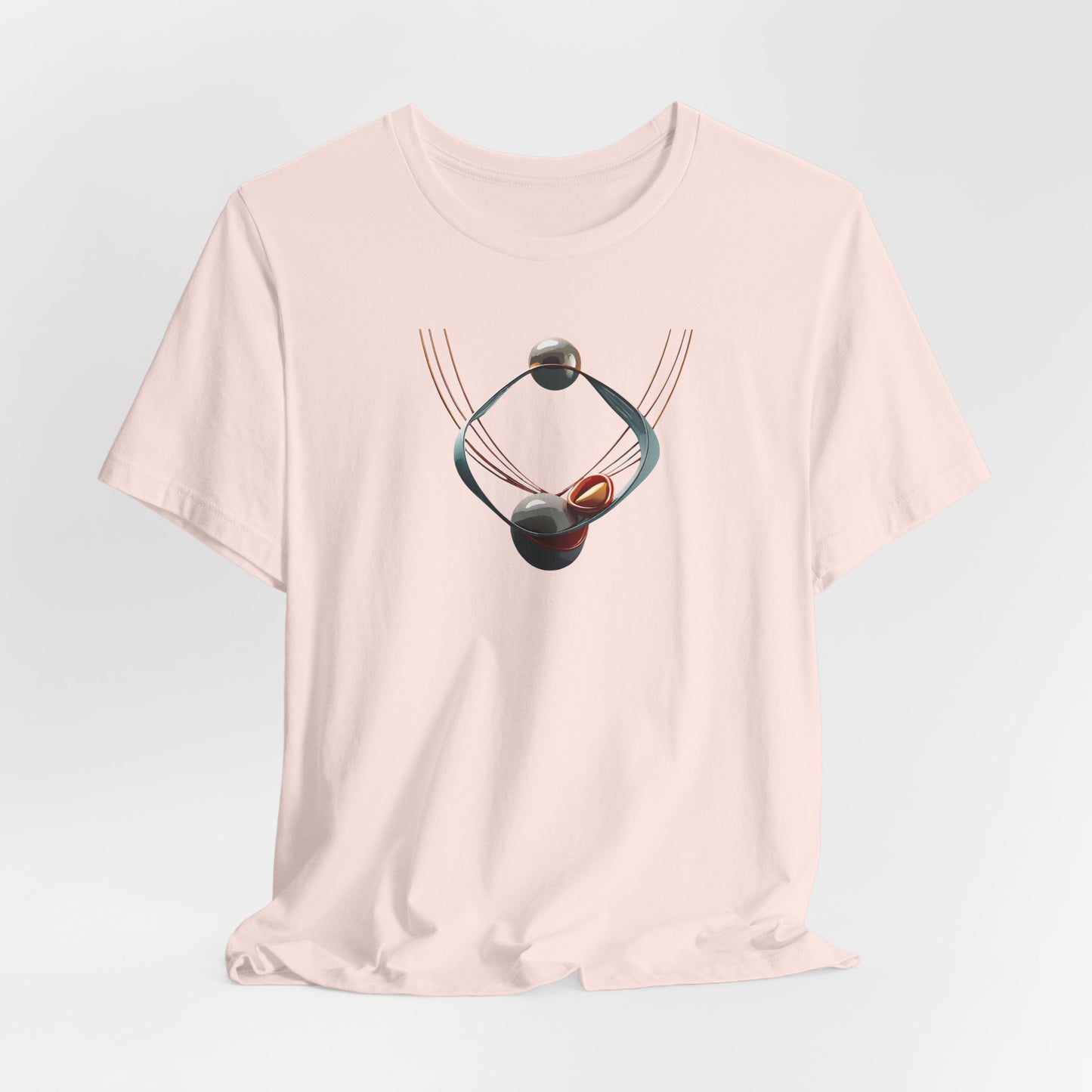 Abstract Orbital Necklace Tee - Art Graphic Minimalist Becheretty - Wearable artwork