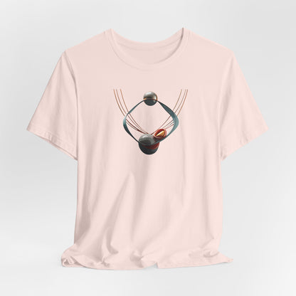 Abstract Orbital Necklace Tee - Art Graphic Minimalist Becheretty - Wearable artwork