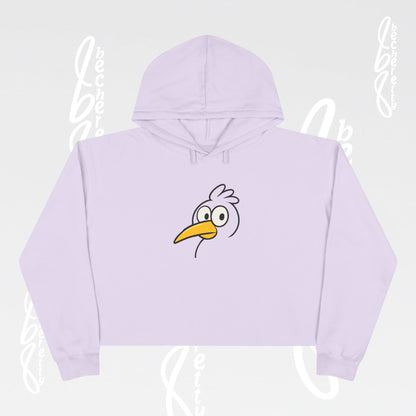 Graphic Crop Hoodie - Cute Cartoon Seagull - Becheretty - Minimal Beach Bird Graphic Sweatshirt