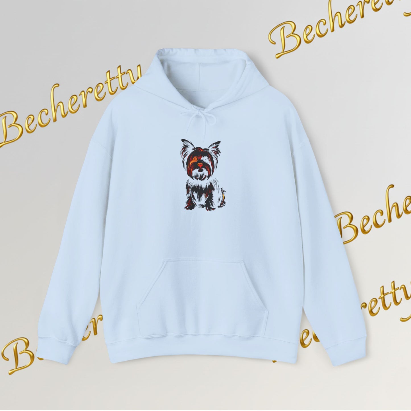 Yorkshire Hoodie- Art Graphic  Becheretty - A great gift idea for Yorkie lovers & friends.