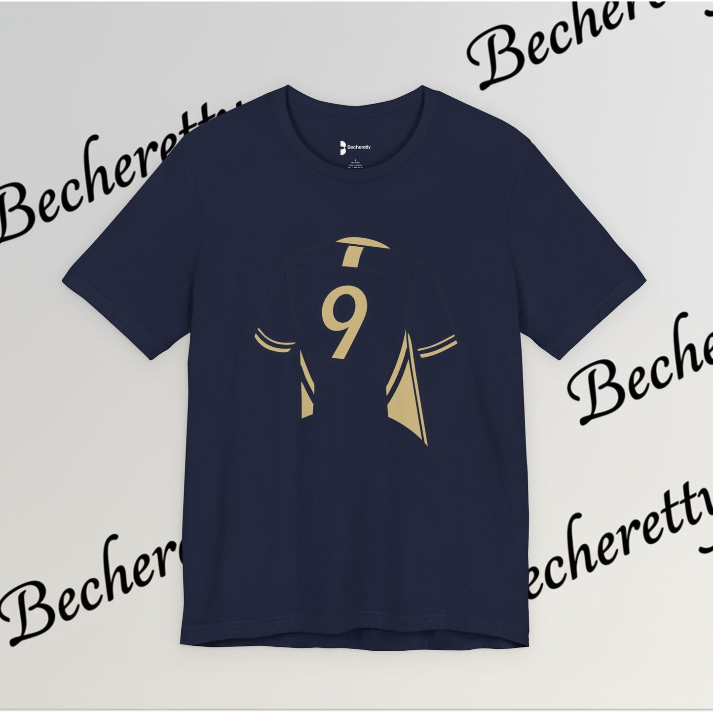 Soccer T-Shirt - Number 9 - Minimalist Graphic Becheretty - Athletic apparel - Everyday Fashion
