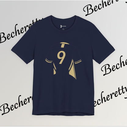 Soccer T-Shirt - Number 9 - Minimalist Graphic Becheretty - Athletic apparel - Everyday Fashion