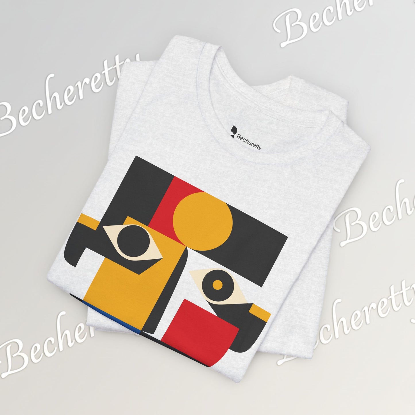 Abstract Geometric Face T-Shirt — Modern Cubist Art Tee
