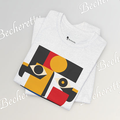 Abstract Geometric Face T-Shirt — Modern Cubist Art Tee