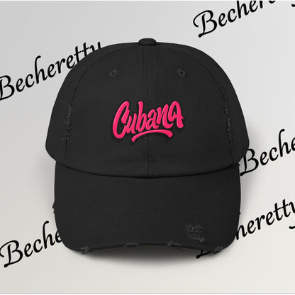 Dad Hat "Cubana" Art Graphic Becheretty — Pink Script Cap - An ideal and authentic gift for your friend