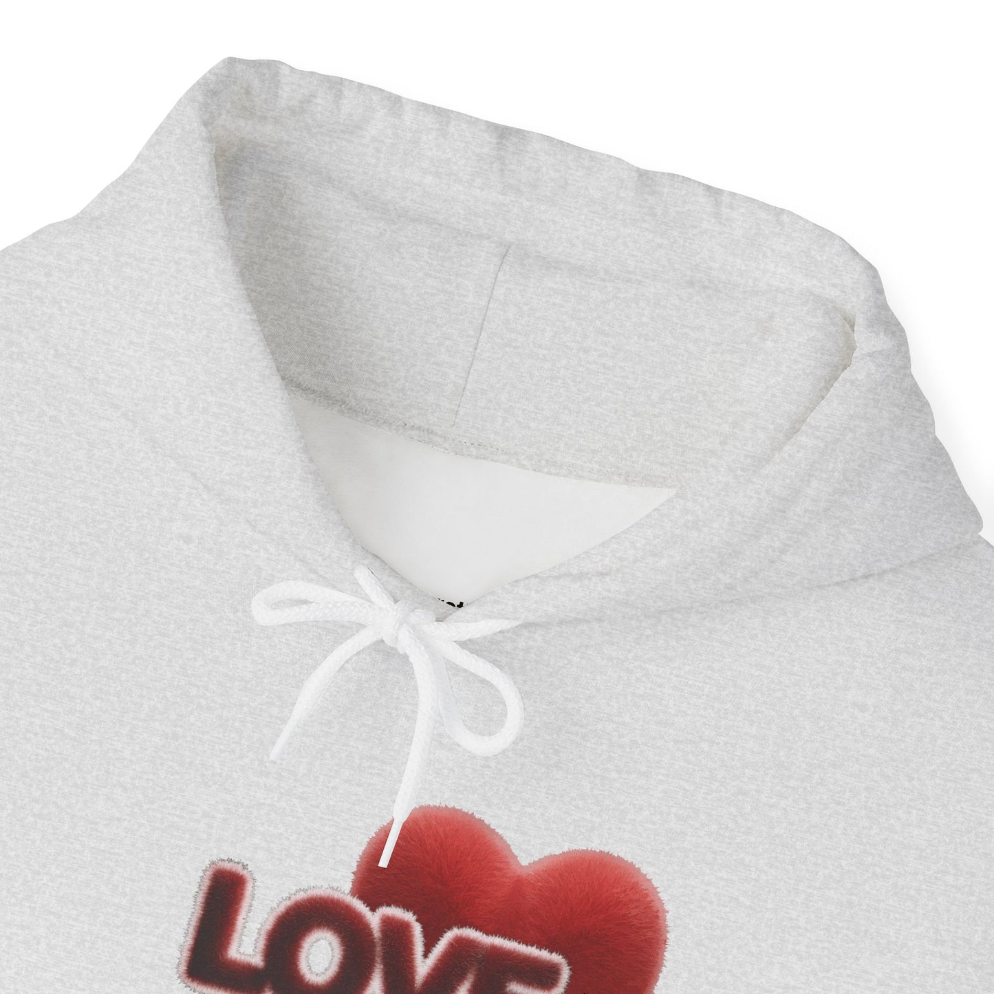 "LOVE" Plush Covered in Fur Graphic Hoodie - Art Minimalist Becheretty - Valentins day & Casual Wear